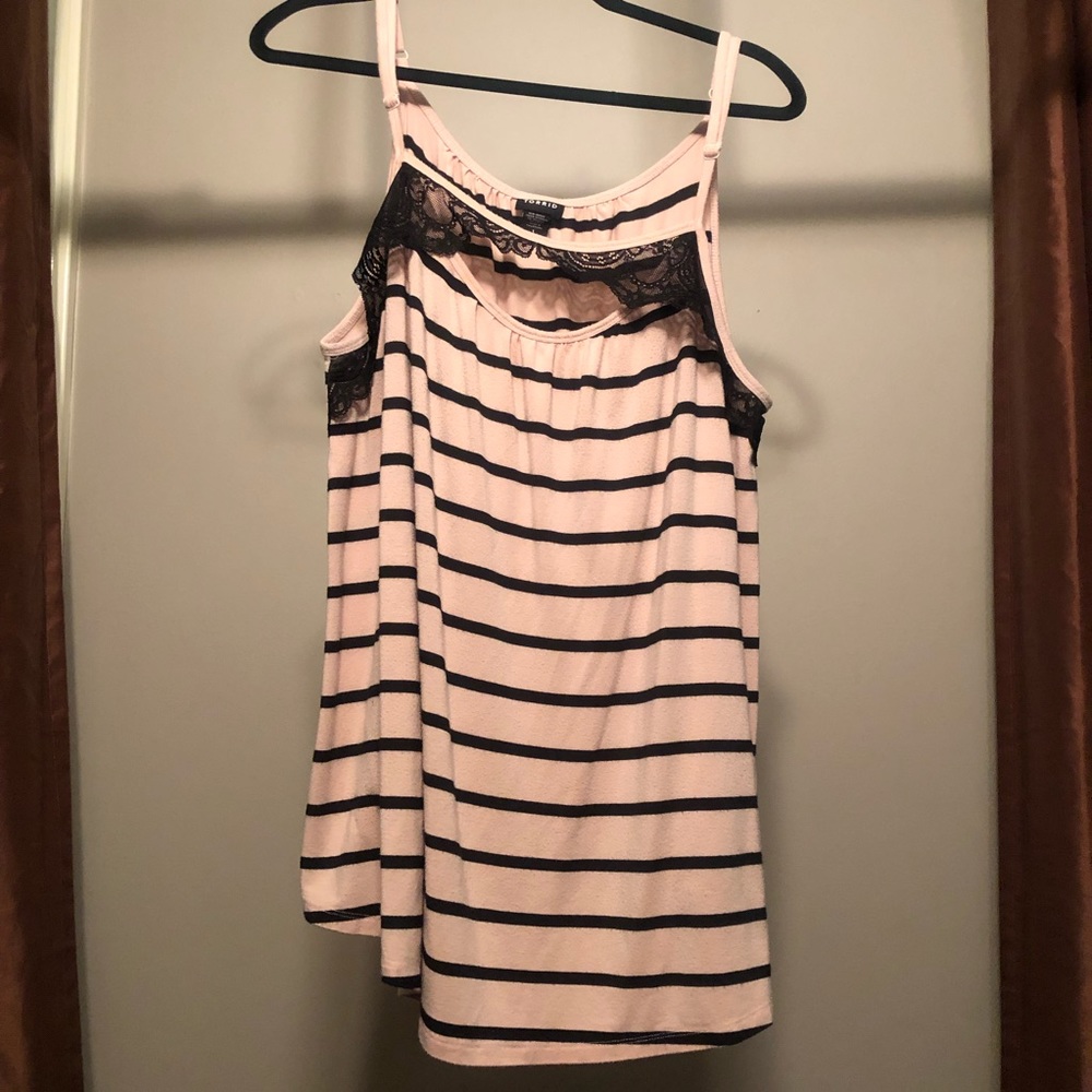 Torrid Pink & Black Lace Cami Tank